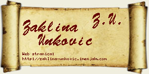Žaklina Unković vizit kartica